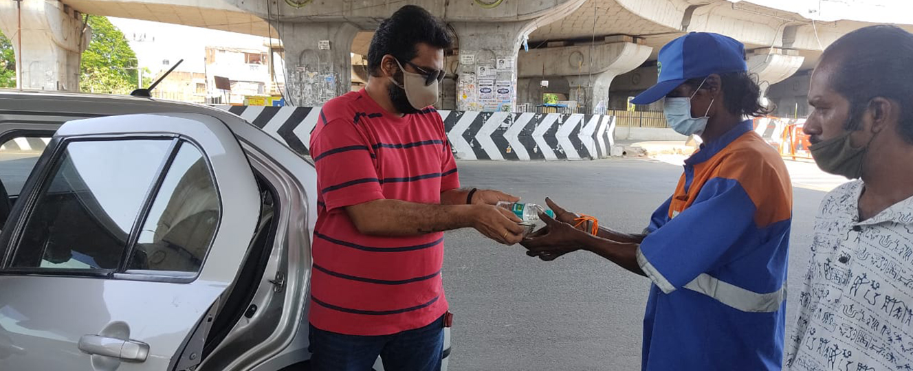 COVID-19 relief handed to a municipal worker